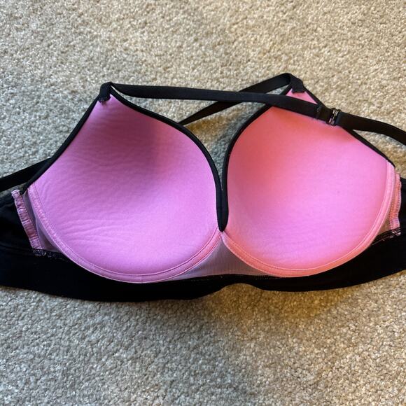 Victoria's Secret PINK Black Rhinestone Wear Everywhere Wireless Push Up 34D - Picture 4 of 10